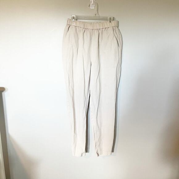 Vetta Pants - Vetta The Essential Pant Linen/Tencel 
Elastic Waist Cropped Pull-On xs